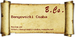 Benyovszki Csaba névjegykártya