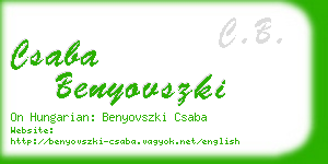 csaba benyovszki business card